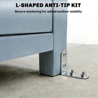 Outsunny Drewniana szafka ogrodowa odporna na warunki pogodowe z podwójnymi drzwiami i magnetycznym zamknięciem, na taras i do ogrodu, 85 x 54 x 170 cm, szara(m-6)