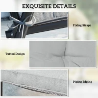 Outsunny Set of 4 Garden Seat Cushion with Ties, 42 x 42cm Replacement Dining Chair Seat Pad, Light Grey(m-6)