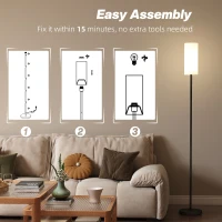 Lampa podłogowa z abażurem, E27, biała, nowoczesny design(m-6)
