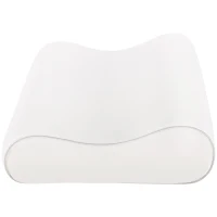 HOMCOM Almohada Cervical de Espuma Viscoelástica de Doble Altura con Funda Removible, 60x40x10/12 cm, Blanco Crema(m-7)