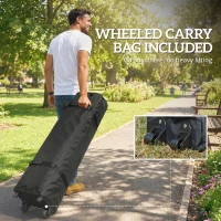 Outsunny 3 x 6 m Pop Up Canopy with UV50+ Protection Garden Gazebo with 6 Sidewalls, Dark Grey(m-9)