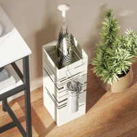 HOMCOM Schirmständer freistehend quadratisch aus Metall, Beige(m-4)