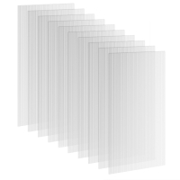 Outsunny 10 Plăci Celulare din Policarbonat 4 mm, Rezistente la UV, Panou Celular Dublu pentru Seră, 120x60 cm, Transparent