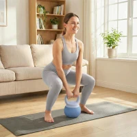 SPORTNOW Kettlebell 10 kg, Kettlebell mit ergonomischem, rutschfestem Griff, Kugelhantel, Krafttraining, Blau(m-5)