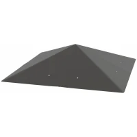 Outsunny Toit de remplacement pour pavillon 3 x 3 m, déperlant, toit UPF30+, housse de remplacement en tissu Oxford, 370 g/m², Gris(m-1)