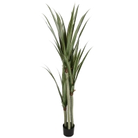 HOMCOM Yucca artificiel grand 190 cm plante artificielle en plastique en pot, 17 x 17 x 190 cm Vert émeraude