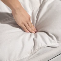 Vinsetto Sedia da ufficio massaggiante, ergonomica, girevole e regolabile, bianco crema(m-5)