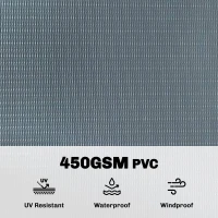 Outsunny Set 4 Panouri de Gard Anti-UV Impermeabile cu Cleme, din PP, 3500x19 cm, Gri(m-4)