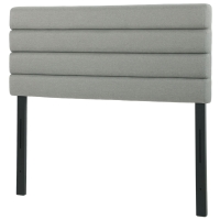 HOMCOM Tête de lit 140 cm tapissée en lin Hauteur réglable 3 niveaux 106/116/126 cm Montage mural Gris