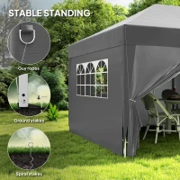 Outsunny Pawilon ok. 6x3m Stabilny Zimoodporny Pop-up Składany Pawilon z Oknami, Drzwiami na Zamek, Ściankami, Ochroną UV(m-6)