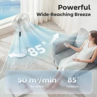 HOMCOM Standaardventilator met 15-uurs timer, 85° oscillatie, LED-bedieningspaneel, afstandsbediening, wit(m-6)