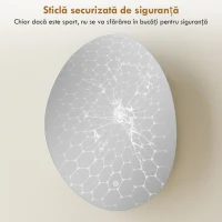 HOMCOM Dulap Baie LED, Anti-Condens, Iluminare Reglabilă 3 Tonuri, Alb, Montare pe Perete(m-8)