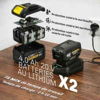 Outsunny Motoculteur sans fil, Rotavator électrique 18V avec 2 batteries 4000mAh, chargeur, largeur de travail 20 cm Gris(m-5)