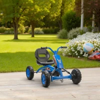 AIYAPLAY Go-Kart a pedali con ruote in PP e telaio in acciaio, carico 30 kg per bambini, 84x54x56 cm, Blu(m-4)