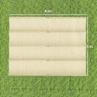 Outsunny Toile de Pergola Extérieure Anti-UV en Polyester Beige avec 8 Trous de Drainage, 392x350 cm(m-3)