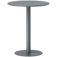 HOMCOM Table ronde pour 2 personnes, acier, pour intérieur et extérieur, gris(m-7)