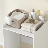 HOMCOM Armoire de salle de bain niche avec étagère ouverte, meuble de salle de bain pour petits espaces, 64 x 60 x 97,5 cm, Blanc(m-5)