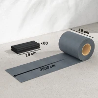 Outsunny Set 4 Panouri de Gard Anti-UV Impermeabile cu Cleme, din PP, 3500x19 cm, Gri(m-3)