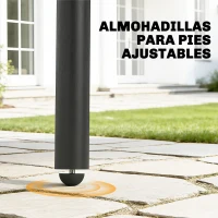 Outsunny Mesa de Comedor de Jardín Rectangular 120x70x72 cm de Acero con Tablero con Listones para 4 Personas Gris(m-8)