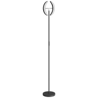 HOMCOM Lampadaire sur pied dimmable 2700K-6000K avec télécommande et double tête pivotante 350°, Noir(m-7)