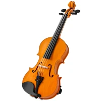 HOMCOM Set di Violino in Legno Massello per Adulti e Principianti con Custodia Leggera e Portatile, 60x21 cm, Marrone(m-1)