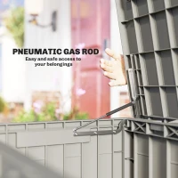 Outsunny Tuinbox 379 Liter Waterdicht Afsluitbaar UV-bestendig Opbergbox met Houtlook voor Tuin 122,5x56x62cm Grijs(m-7)