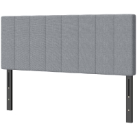 HOMCOM Tête de lit 3-fois réglable hauteur tête de lit avec pieds en métal aspect lin pour chambre 160x10x106/116/126 cm Gris