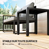 Outsunny Table de jardin carrée, table de terrasse, cadre en métal, intérieur et extérieur, pour balcon, porche, patio, noir(m-5)