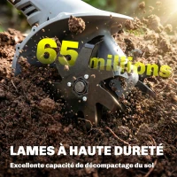 Outsunny Motoculteur sans fil, Rotavator électrique 18V avec 2 batteries 4000mAh, chargeur, largeur de travail 20 cm Gris(m-7)