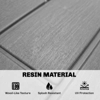 Outsunny Tuinbox 379 Liter Waterdicht Afsluitbaar UV-bestendig Opbergbox met Houtlook voor Tuin 122,5x56x62cm Grijs(m-5)