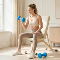 SPORTNOW Set 2 Manubri Esagonali da 2x6kg in Metallo e Plastica con Impugnatura Antiscivolo, 22x10x10 cm, Azzurro(m-2)