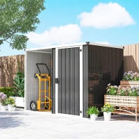 Outsunny Gartenschuppen aus verzinktem Stahl, abschließbar, 231 x 125 x 162 cm, Grau(m-4)