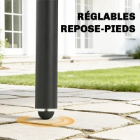 Outsunny Table de Salle à Manger Extérieure 120 x 70 cm pour 4 Personnes, Table de Jardin Rectangulaire avec Plateau à Lattes et Bords Arrondis, Gris(m-8)