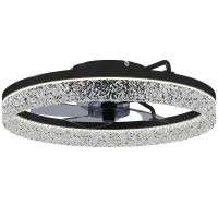 HOMCOM Ventilateur de plafond avec lumière, ventilateur de plafond LED dimmable avec télécommande pour chambre et salon, Noir(m-7)