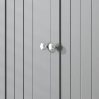 HOMCOM Badezimmerschrank mit Schublade, Schrank mit Türen, verstellbare Einlegeböden, 60 x 30 x 160 cm, grau(m-5)