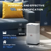 HOMCOM Deumidificatore 10 L/giorno silenzioso con display LED e timer, Bianco(m-3)