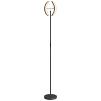 HOMCOM Lampadaire sur pied dimmable 2700K-6000K avec télécommande et double tête pivotante 350°, Noir