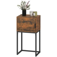 HOMCOM Table console étroite, armoire, design industriel, salon entrée, 40x30x76cm, Brun rustique(m-1)
