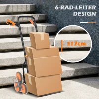 DURHAND Traploper steekwagen, inklapbaar, transportwagen met stalen frame, max. 120 kg(m-5)