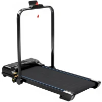 HOMCOM Tapis de Course Tapis de Marche Pliable 2,5 CV avec Écran LED Vitesse Réglable Max. 10 km/h Télécommande Noir(m-7)