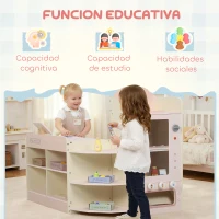 AIYAPLAY Supermercato Giocattolo Automatico con Cassa Distributore, 3 Scaffali Aperti e 4 Scomparti, 90.7x60x73.8 cm, Rosa(m-4)