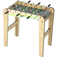 SPORTNOW Baby-foot en bois pour enfants Table de baby-foot avec 2 compteurs 6 barres 18 joueurs 75x66x75 cm Naturel(m-1)