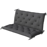 Outsunny Coussin pour banc de jardin ou balancelle de jardin 120x110x12 cm 2 plazas avec 6 cordons de fixation noir(m-1)