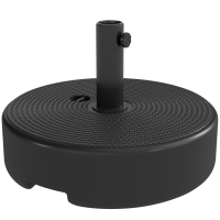 Outsunny Schirmständer, Außenschirmfuß bis zu 19 kg mit Sand oder 15 kg mit Wasser befüllbar, Ø 45 x 30,5 cm, schwarz
