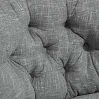 HOMCOM Sedia ufficio senza braccioli con seduta imbottita e altezza regolabile, Grigio(m-4)