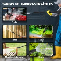 Outsunny Idropulitrice 2200 W con accessori e spegnimento automatico, 32x32x80 cm, Verde e Nero(m-5)