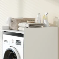 HOMCOM Armoire de salle de bain niche avec étagère ouverte, meuble de salle de bain pour petits espaces, 64 x 60 x 97,5 cm, Blanc(m-4)