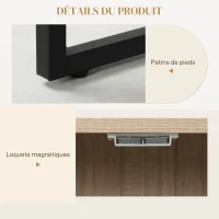 HOMCOM Buffet soggiorno con 2 ante e ripiani regolabili, 108x40x80 cm, Rovere(m-4)