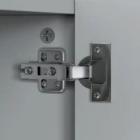 kleankin Wand-Badezimmerschrank mit 3 Spiegeltüren und verstellbaren Regalen aus MDF Grau Maße 90L x 15l x 60H cm(m-5)