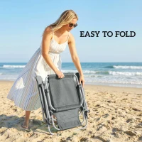 Outsunny Espreguiçadeira dobrável espreguiçadeira de jardim com almofada toldo ajustável encosto com 6 posições 62 x 68 x 79 cm cinza escuro(m-5)